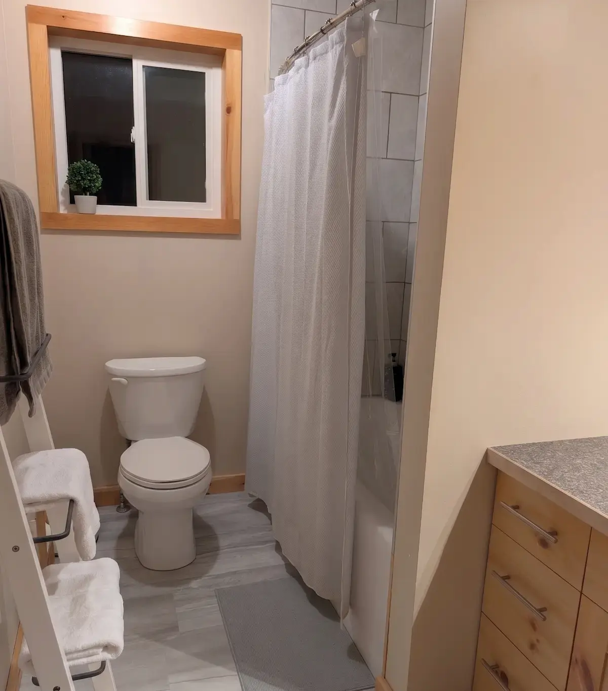 The bathroom.